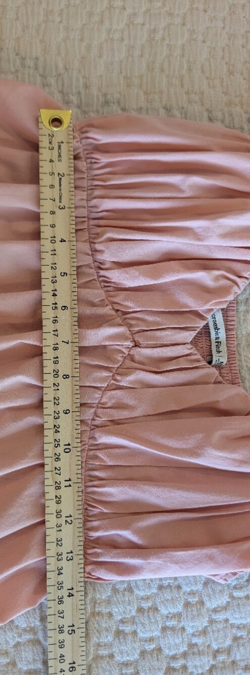 Abercrombie & Fitch Pink Ruffle Sleeve Poplin MidaxiDress Sz M - Picture 7 of 10